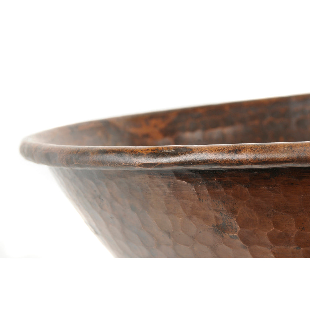 Premier Oval Wired Rimmed Vessel Copper Sink VO17WDB