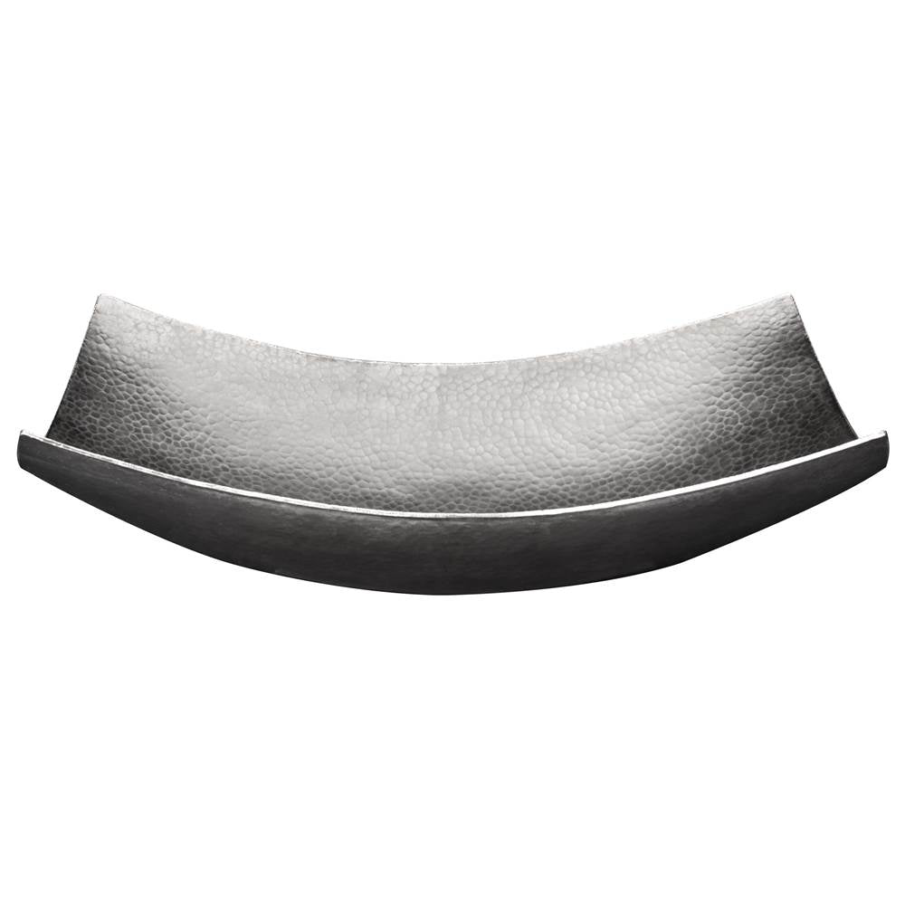 Premier Copper Products VREC18MSEN 18" Rectangle Modern Slope Hammered Copper Sink in Nickel