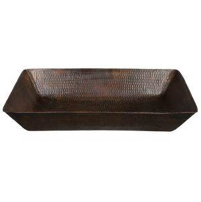Premier Copper Products VREC2014DB 20" Rectangle Vessel Hammered Copper Sink