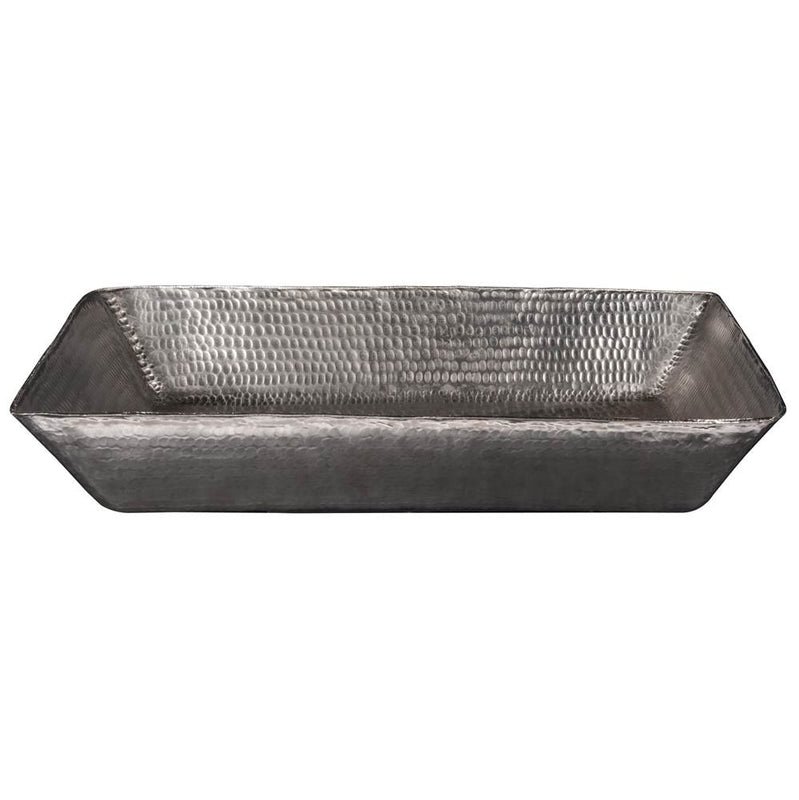 Premier Copper Products VREC2014EN 20" Rectangle Vessel Hammered Copper Sink in Nickel