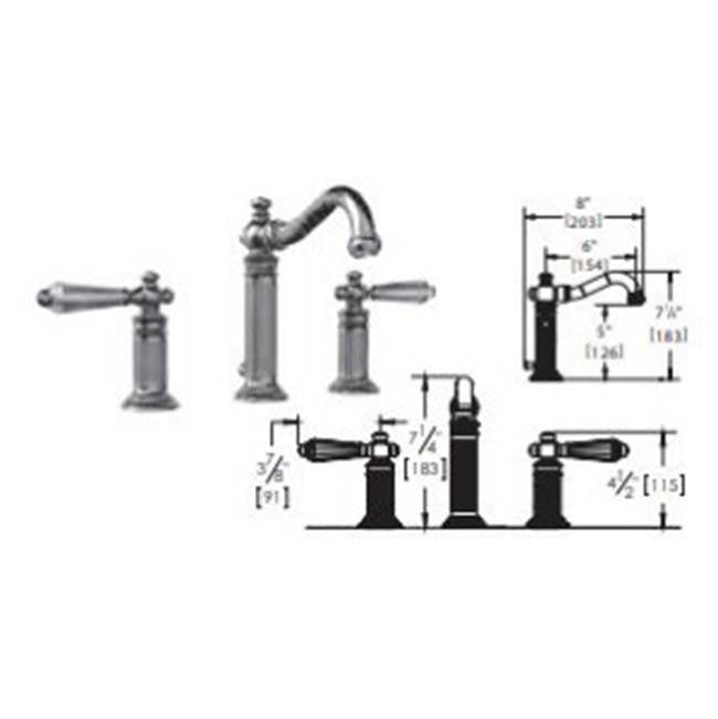 Vissoni V1620GC Widespread Lavatory Set