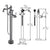 Vissoni V7054GC-TM Floor Mount Tub Filler w/Single Function Hand Shower and Hose - Uses P0800 valve