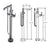 Vissoni V7054GH-TM Floor Mount Tub Filler w/Single Function Hand Shower and Hose - Uses P0800 valve