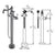 Vissoni V7054PC-TM Floor Mount Tub Filler w/Single Function Hand Shower and Hose - Uses P0800 valve