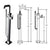 Vissoni V7054SL-TM Floor Mount Tub Filler w/Single Function Hand Shower and Hose - Uses P0800 valve