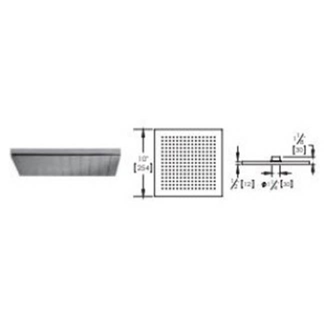 Vissoni V708045 10 Square rain head (Zeo)