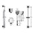 Vissoni V708481 Multifunction Hand Shower Set w/Slide Bar, Supply Elbow, and Hose