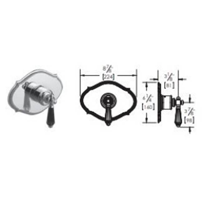 Vissoni V7093BC-TM 3/4 Thermostatic Trim - Uses TH-6300 valve