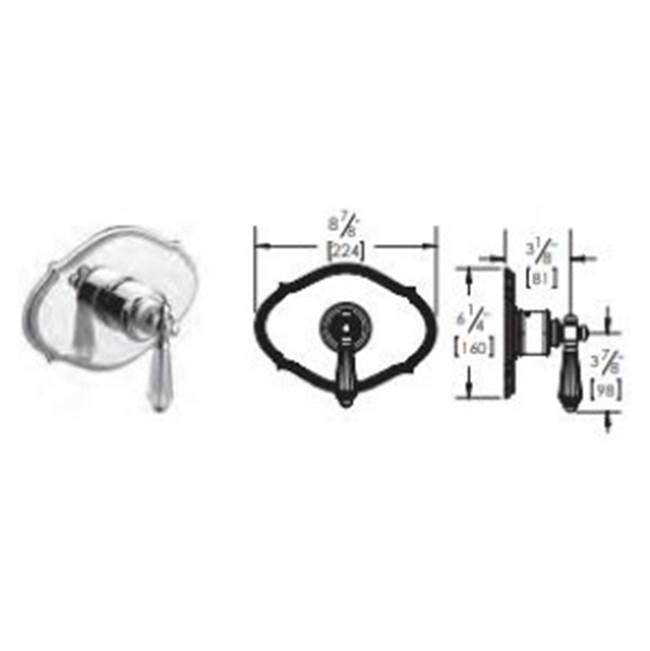 Vissoni V7093GC-TM 3/4 Thermostatic Trim - Uses TH-6300 valve