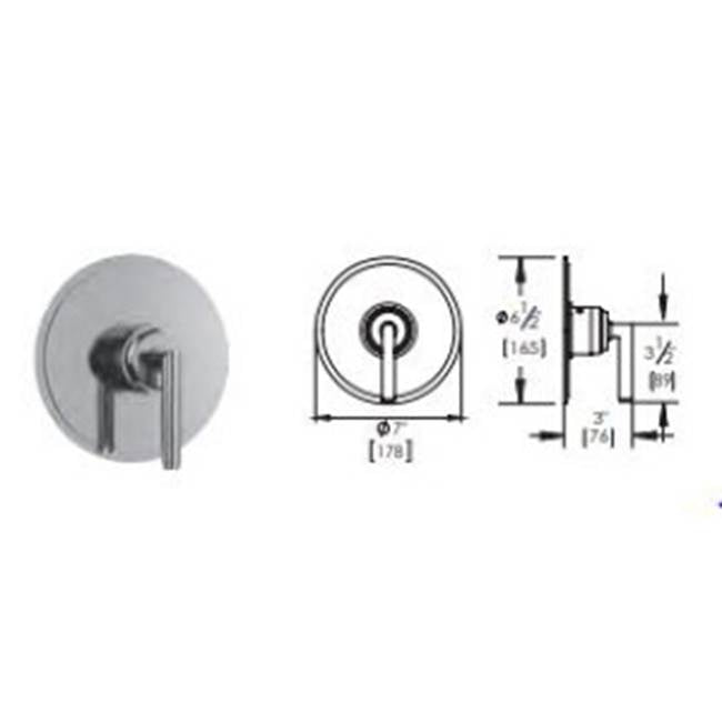 Vissoni V7093GH-TM 3/4 Thermostatic Trim - Uses TH-6300