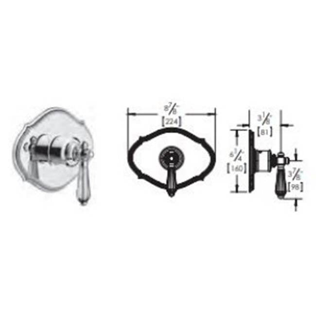 Vissoni V7093PC-TM 3/4 Thermostatic Trim - Uses TH-6300 valve