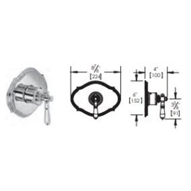 Vissoni V7093PE-TM 3/4 Thermostatic Trim - Uses TH-6300 valve