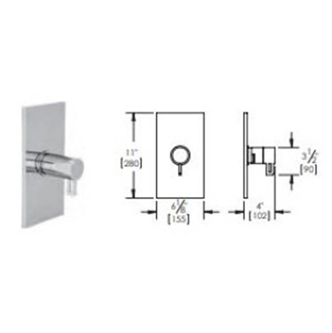 Vissoni V7093SL-TM 3/4 Thermostatic Trim - Uses TH-6300 valve