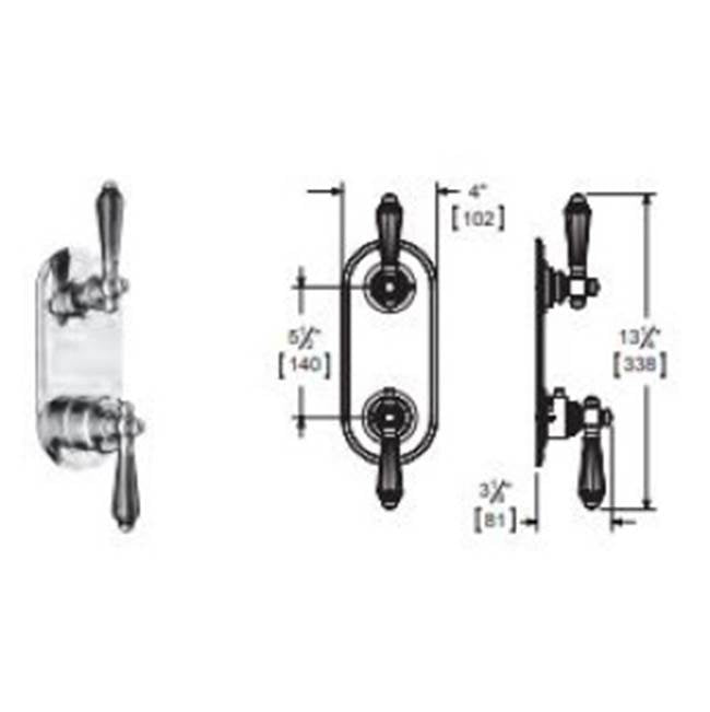 Vissoni V7095BC-TM 1/2 Thermostatic Trim w/1-Way Volume Control - Uses TH-9010 valve