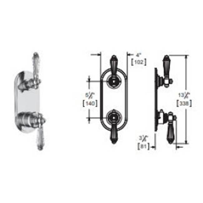 Vissoni V7095GC-TM 1/2 Thermostatic Trim w/1-Way Volume Control - Uses TH-9010 valve