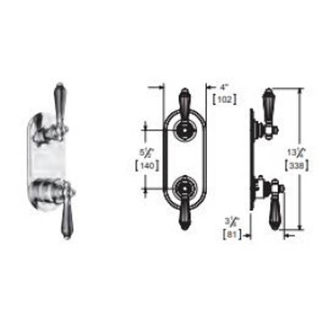 Vissoni V7096BC-TM 1/2 Thermostatic Trim w/2-Way Diverter (shared) - Uses TH-9212 valve