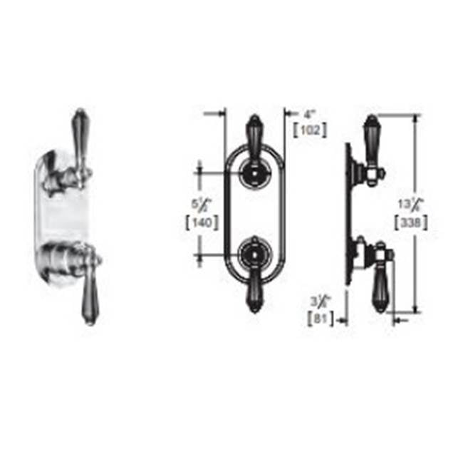 Vissoni V7097BC-TM 1/2 Thermostatic Trim W/2-Way Diverter (non-shared) - Uses TH-9210 valve