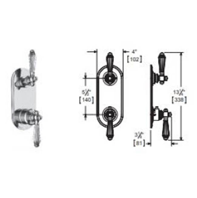 Vissoni V7097PC-TM 1/2 Thermostatic Trim w/2-Way Diverter (non-shared) - Uses TH-9210 valve