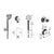 Vissoni V768397 Multifunction Hand Shower Set w/Bracket, Supply Elbow, and Hose