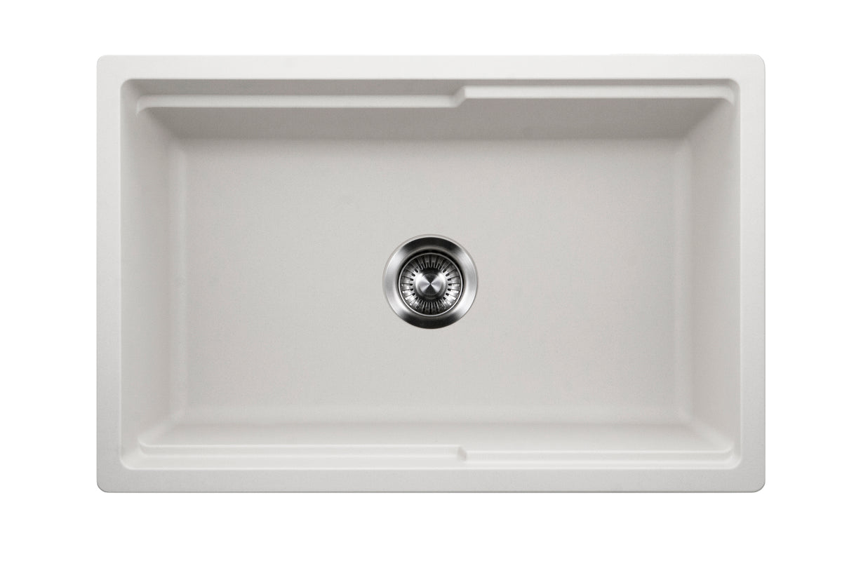 Houzer W-130-C Quartztone 30" Cloud Apron Front Farmhouse Granite Composite Workstation Kitchen Sink - Parent