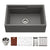 Houzer W-130-C Quartztone 30" Cloud Apron Front Farmhouse Granite Composite Workstation Kitchen Sink