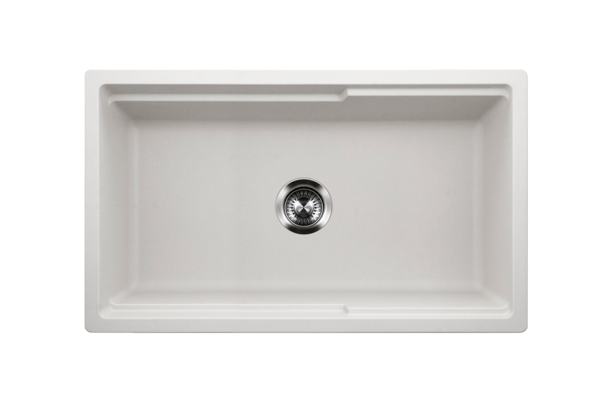 Houzer W-133-C Quartztone 33" Cloud Apron Front Farmhouse Granite Composite Workstation Kitchen Sink - Parent