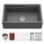 Houzer W-133-C Quartztone 33" Cloud Apron Front Farmhouse Granite Composite Workstation Kitchen Sink