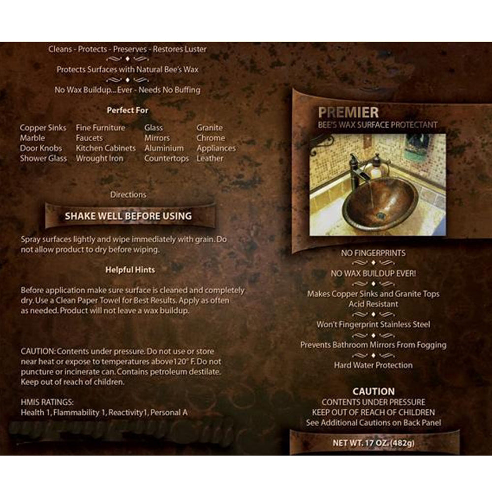 Premier Copper Sink Wax and Cleaner W900-WAX