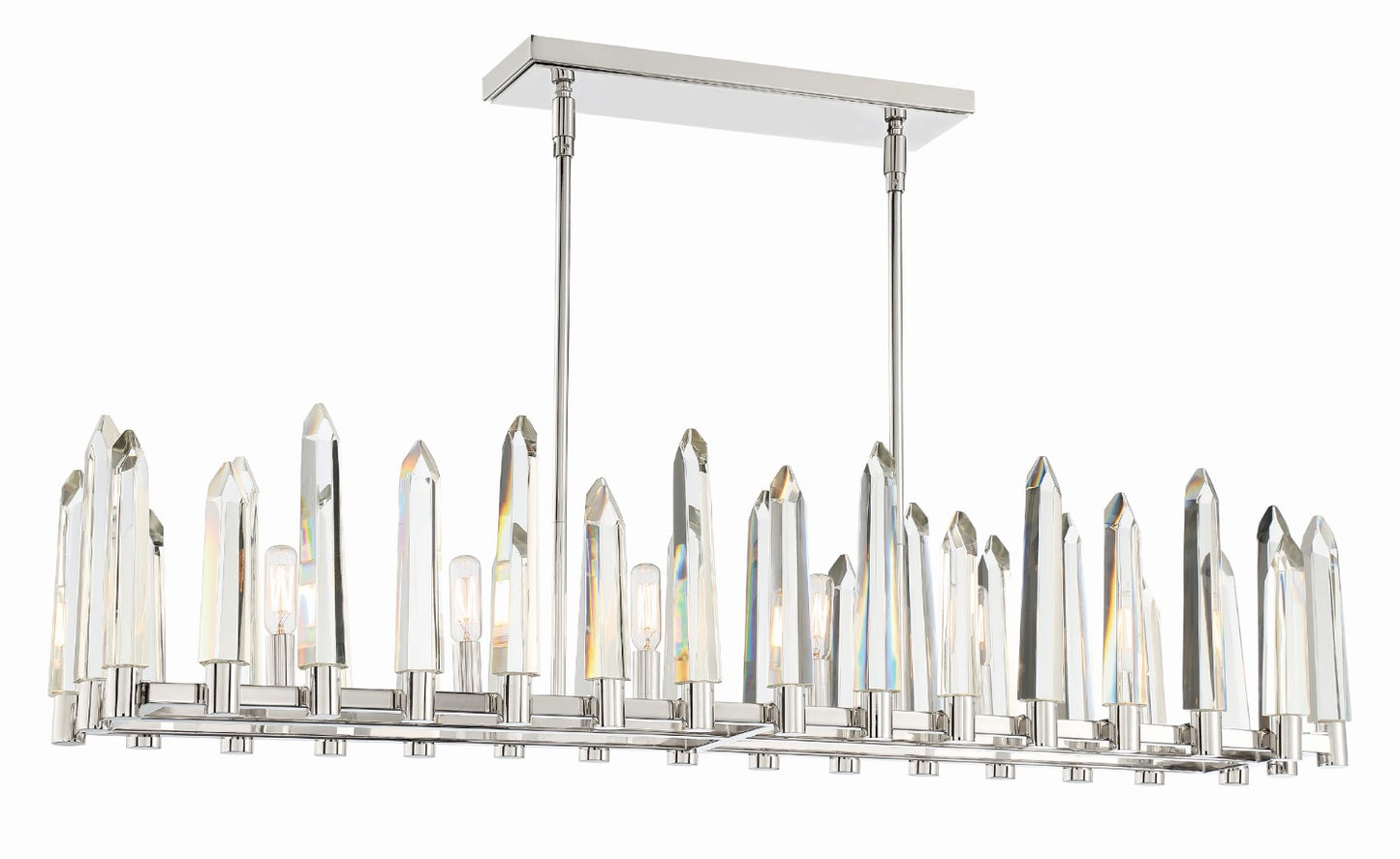 Crystorama WAT-B2006-PN Watson 6 Light Linear Chandelier - Polished Nickel