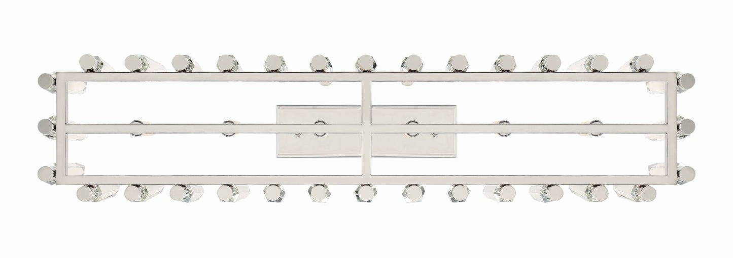 Crystorama WAT-B2006-PN Watson 6 Light Linear Chandelier - Polished Nickel