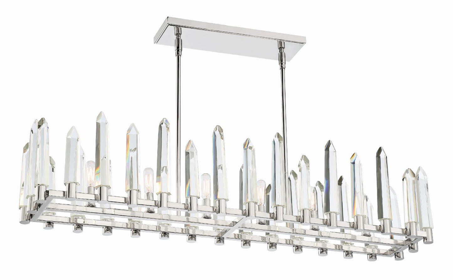 Crystorama WAT-B2006-PN Watson 6 Light Linear Chandelier - Polished Nickel