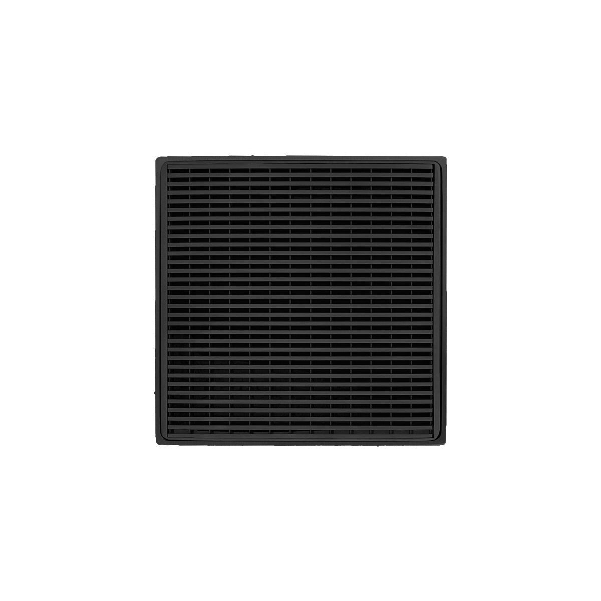 Infinity Drain WDB 4-S  4" x 4" WDB 4 Complete Kit with Wedge Wire Pattern Decorative Plate  with Stainless Steel Bonded Flange Drain Body, 2" No Hub Outlet