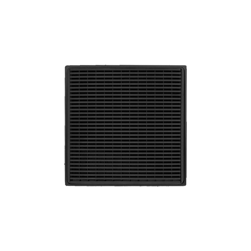 Infinity Drain WDB 4-S  4" x 4" WDB 4 Complete Kit with Wedge Wire Pattern Decorative Plate  with Stainless Steel Bonded Flange Drain Body, 2" No Hub Outlet