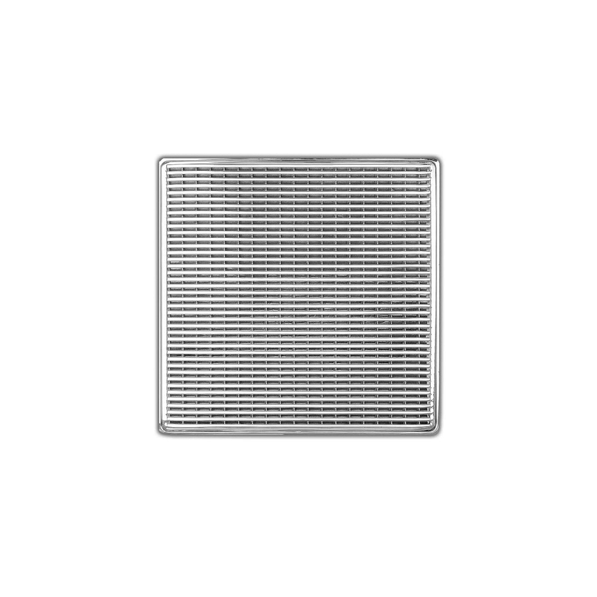 Infinity Drain WDB 5-S  5" x 5" WDB 5 Complete Kit with Wedge Wire Pattern Decorative Plate  with Stainless Steel Bonded Flange Drain Body, 2" No Hub Outlet