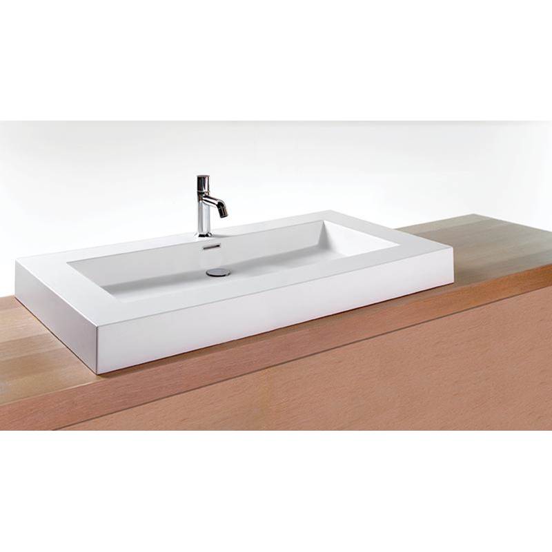 Wet Style VC42-O-1-PC-MA Lav - Cube - 42 X 22 X 4 - Pc O/F - 1 Hole - White Matte