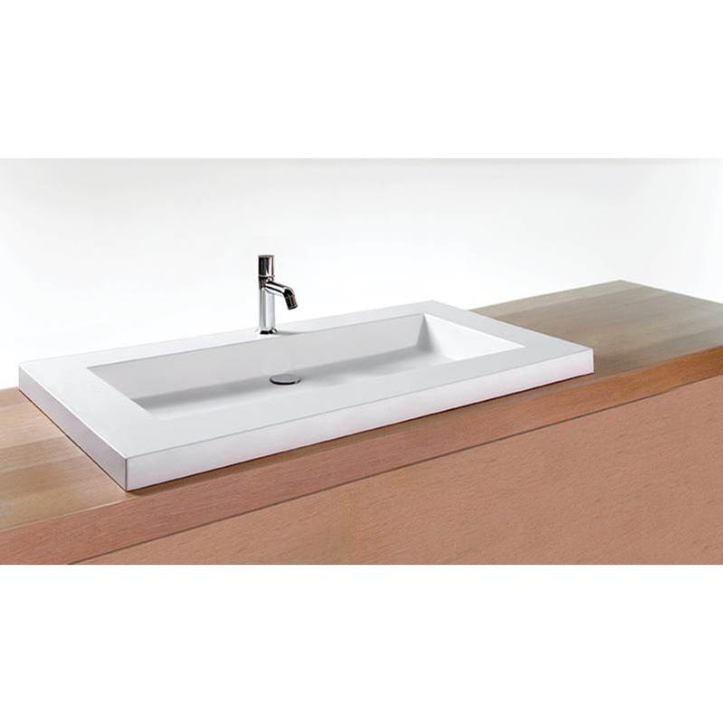 Wet Style VCS42-O-8-PC-MA Lav - Cube - 42 X 22 X 2 - Pc O/F - 3 Holes 8 C/C - White Matte