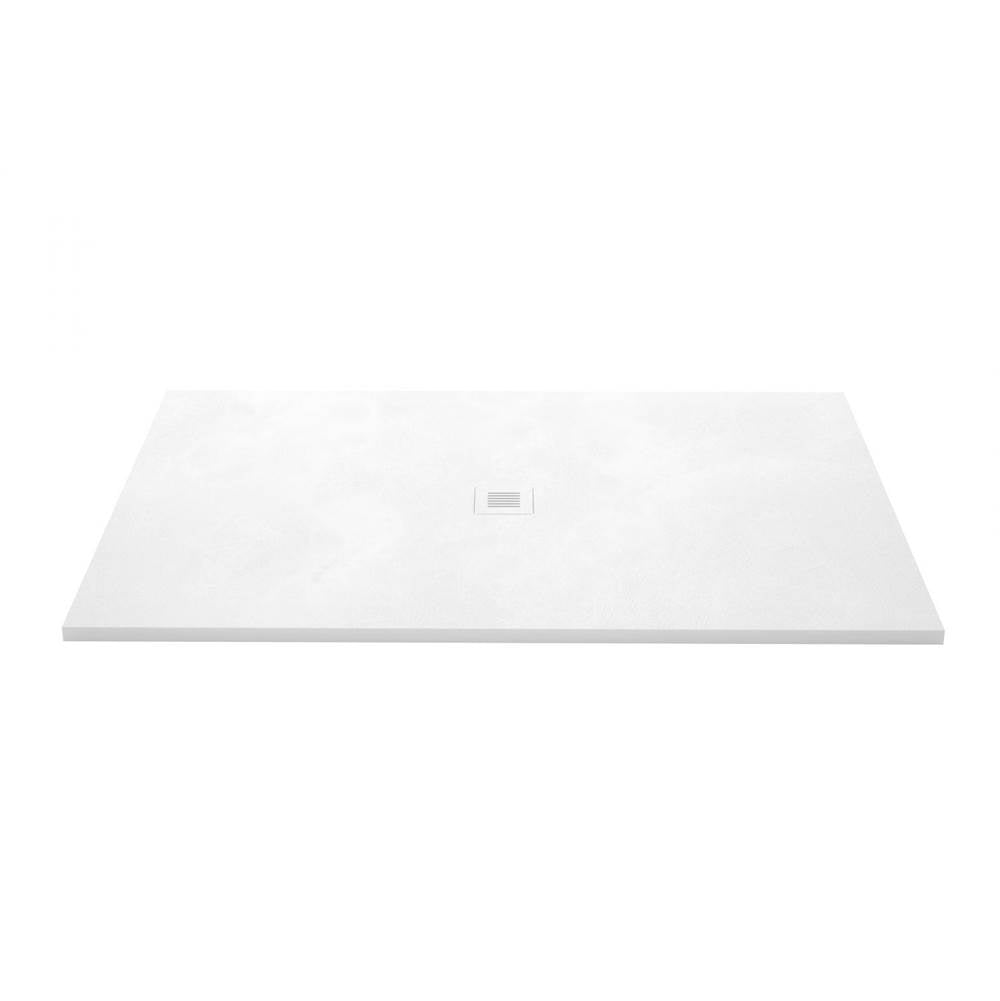 Wet Style DFL6642C-AT-1C Shower Base - Feel - 66 X 42 - Center Drain - White Concrete - 1 Cut
