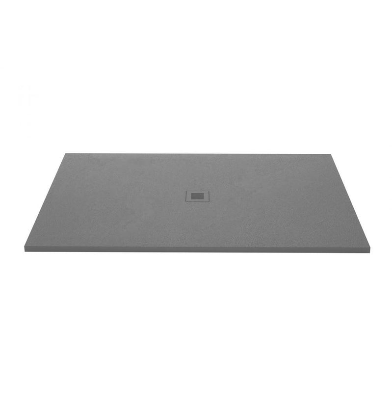 Wet Style DFL6642C-GT-1C Shower Base - Feel - 66 X 42 - Center Drain - Grey Concrete - 1 Cut
