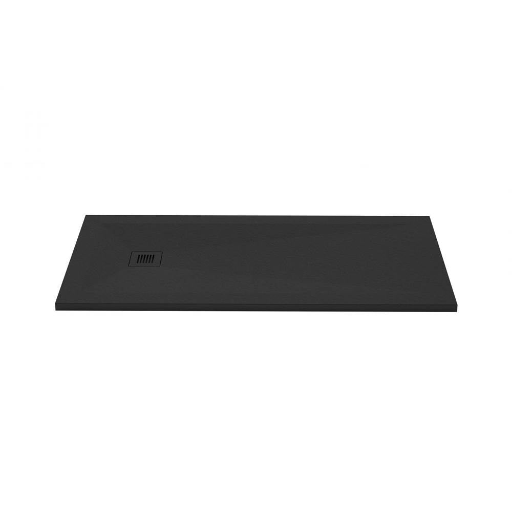 Wet Style DFL6030E-BS-1C Shower Base - Feel - 60 X 30 - End Drain - Black Slate - 1 Cut