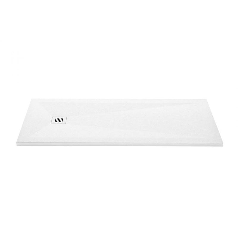 Wet Style DFL6632E-AS-2C Shower Base - Feel - 66 X 32 - End Drain - White Slate - 2 Cuts