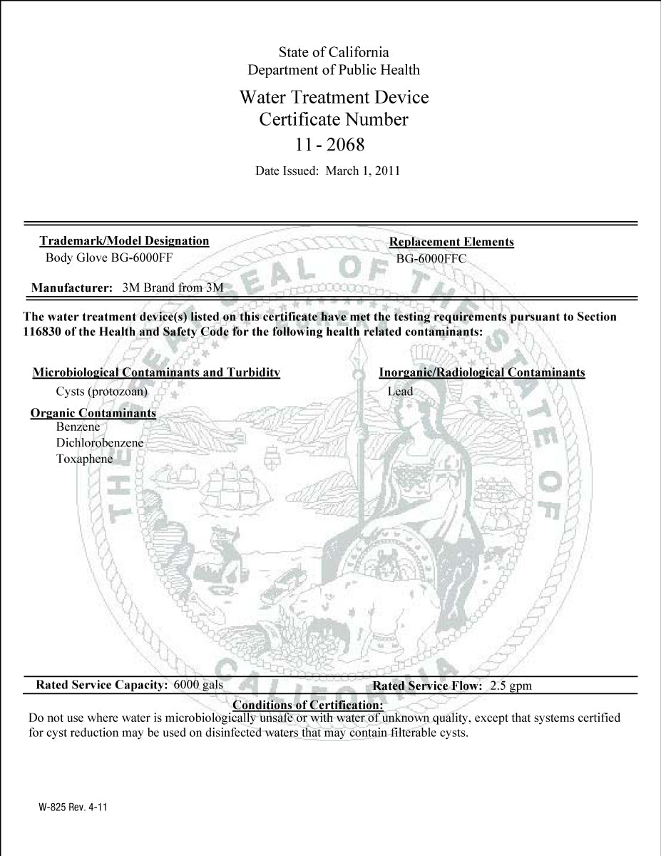 Water Inc WI-BG6000FF Full Flow Body Glove Filtration System