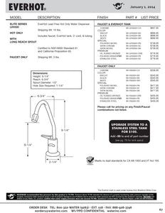 Water Inc WI-FA500H EverHot Lead Free Faucet Only with Long Reach Spout