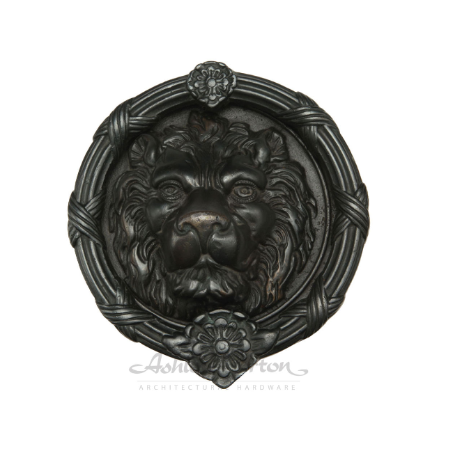 Ashley Norton WL.1225 Downing Street Lion Knocker - White Bronze