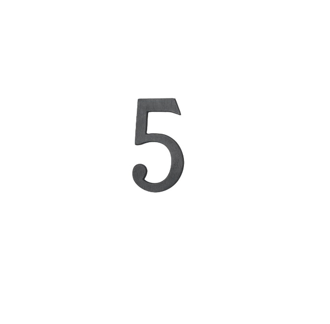 Ashley Norton WL.155 5 4" Numeral 5 - White Bronze