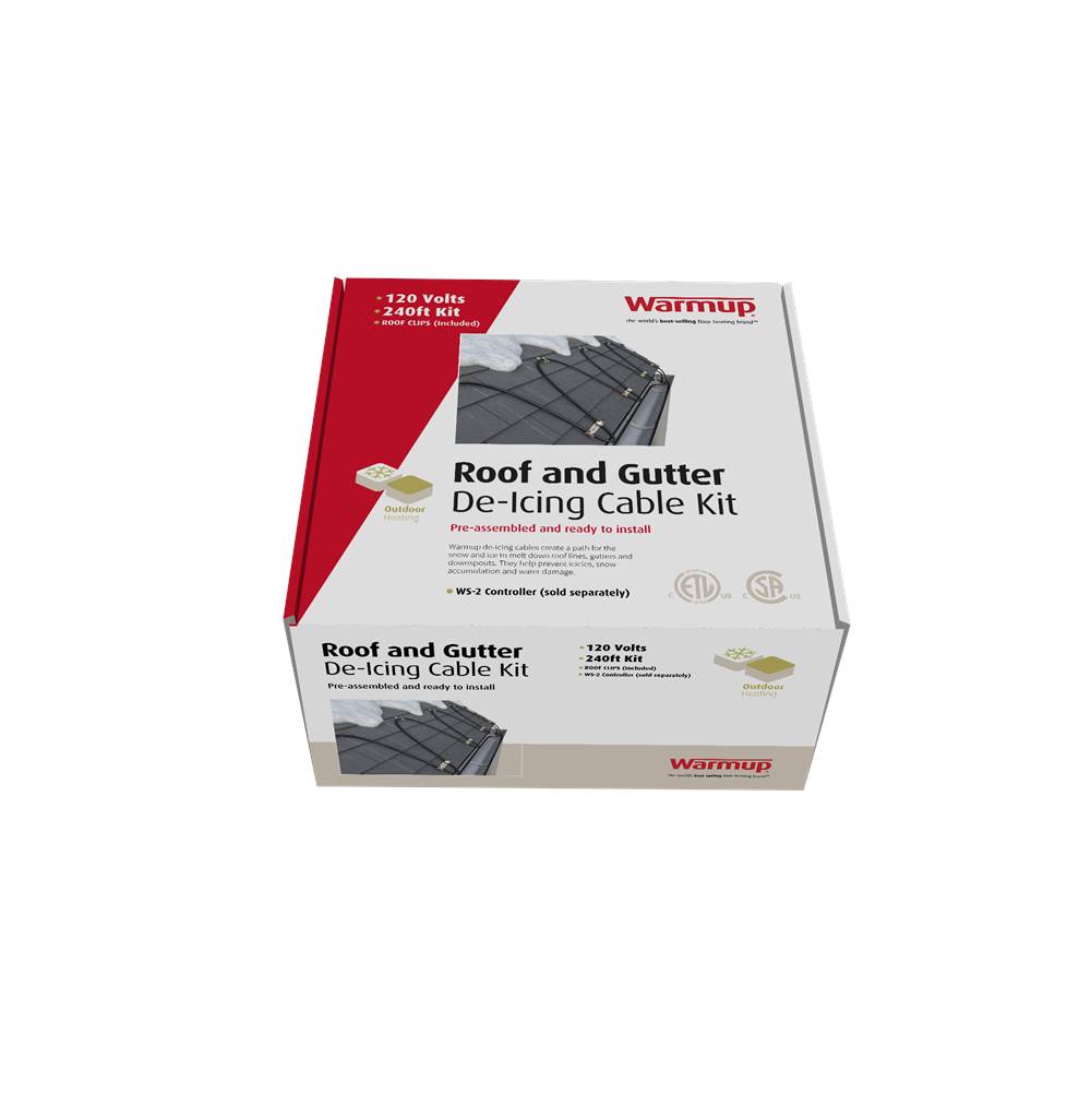 Warmup WRGH-120-1000 200ft Roof Gutter constant wattage kit with plug ...