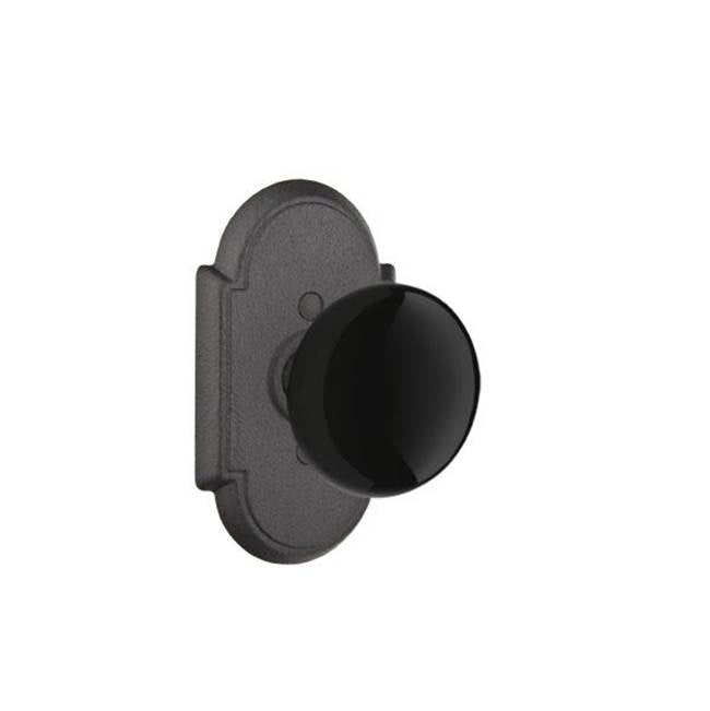 Emtek 7201MB Privacy , Wrought Steel No.1 Rosette , Madison Black Knob - Parent