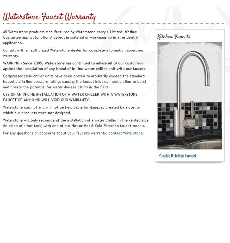 Waterstone 1100HC Annapolis Hot and Cold Filtration Faucet Lever Han –  Plumbing Overstock