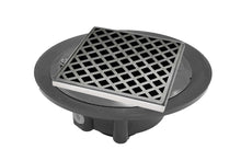 Load image into Gallery viewer, Infinity Drain XD 5-3A 5” x 5” XD 5 - Strainer - Criss-Cross Pattern &amp; 4&quot; Throat w/ABS Drain Body 3” Outlet