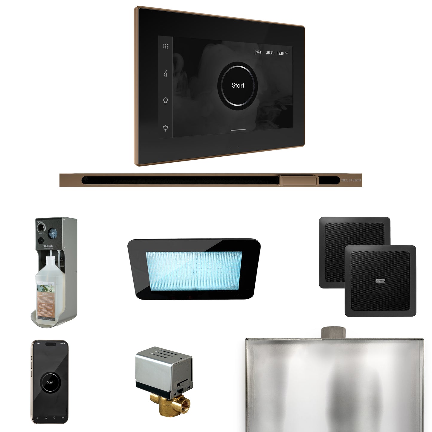 Mr. Steam XDRM2L XDream Steam Shower Control Package with iSteamX Control and Linear Steamhead