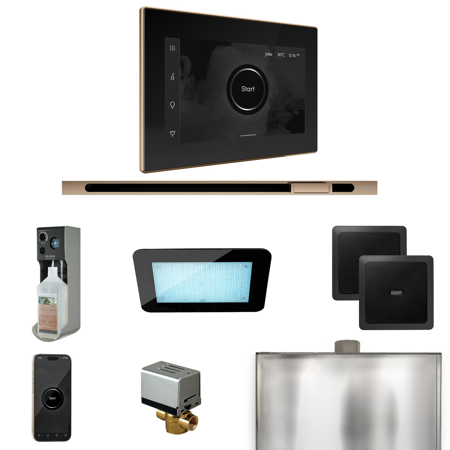 Mr. Steam XDRM2L XDream Steam Shower Control Package with iSteamX Control and Linear Steamhead